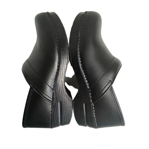 Dansko Women's Professional Black Leather Clogs Size 9.5-10 Arch Support - Picture 3 of 13